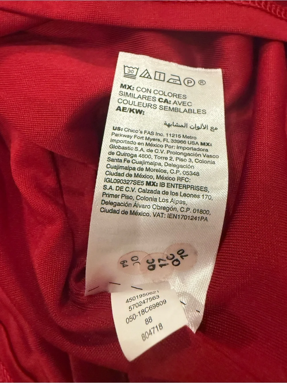 Chico’s Red V-Neck Shift Dress with Flare Sleeves Size 3